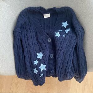 Taylor Swift Midnights Navy Knit Cardigan Sweater Medium Large Star Button Up